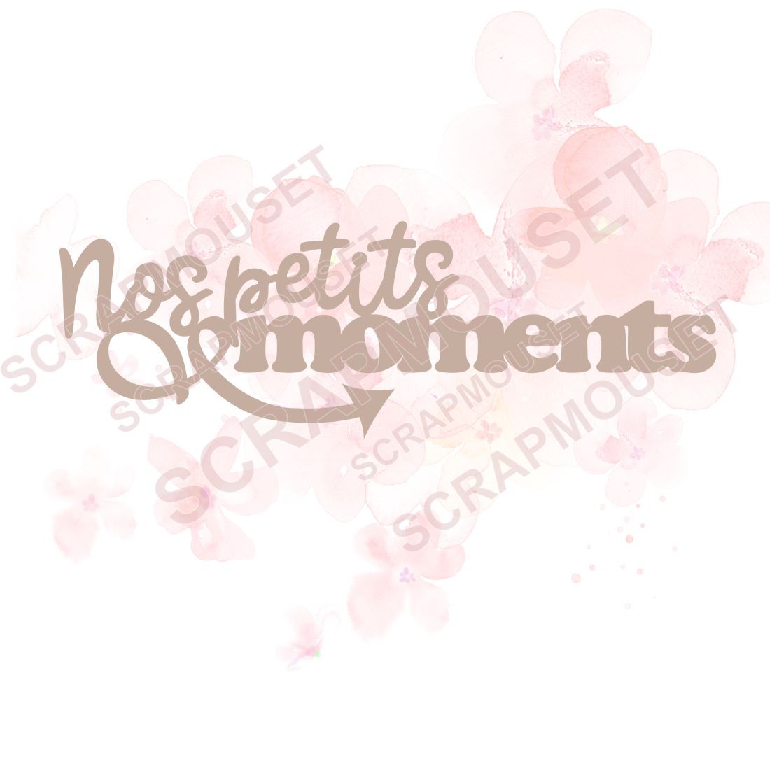 Mot Nos petits moments en carton bois SCRAPMOUSET