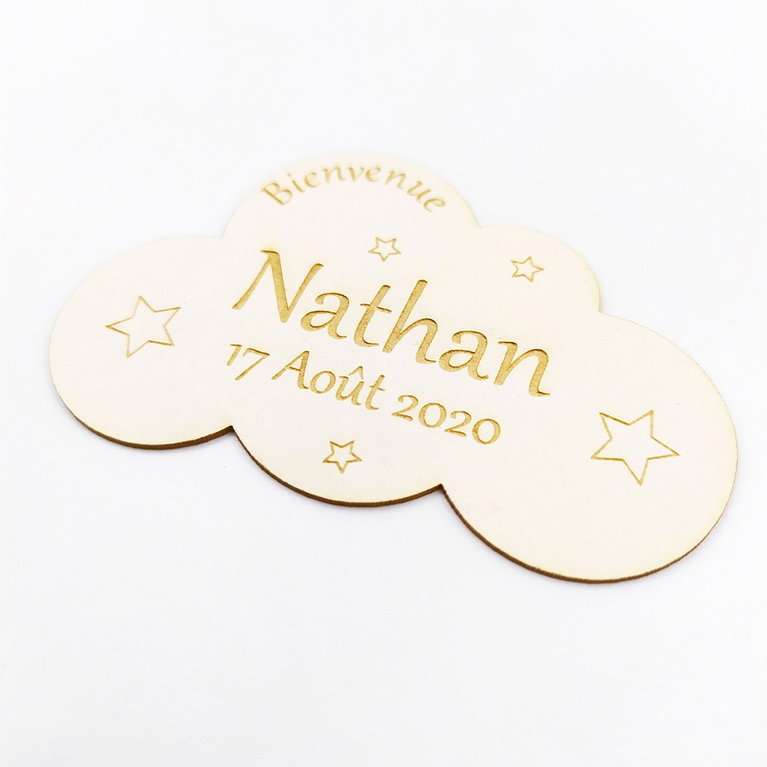 Petit nuage à personnaliser avec le prénom d'un enfant et sa date de naissance SCRAPMOUSET