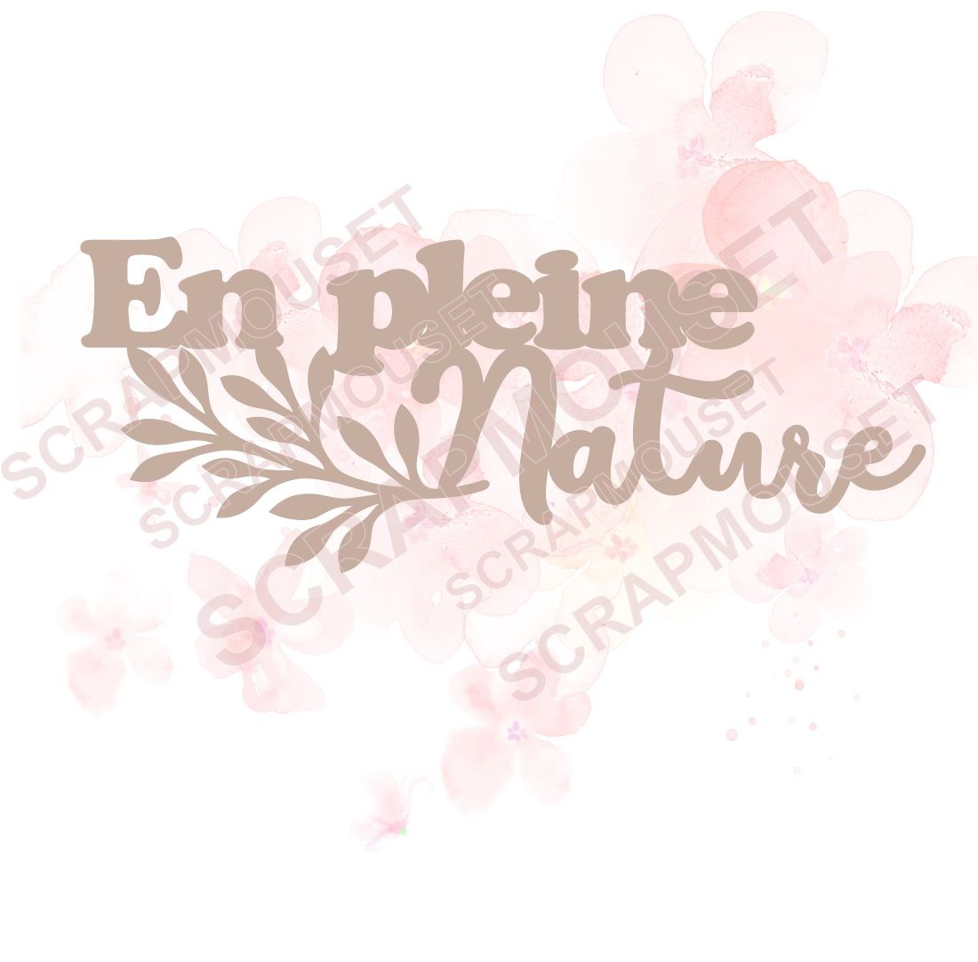 Mot En pleine nature avec feuillage en carton bois SCRAPMOUSET