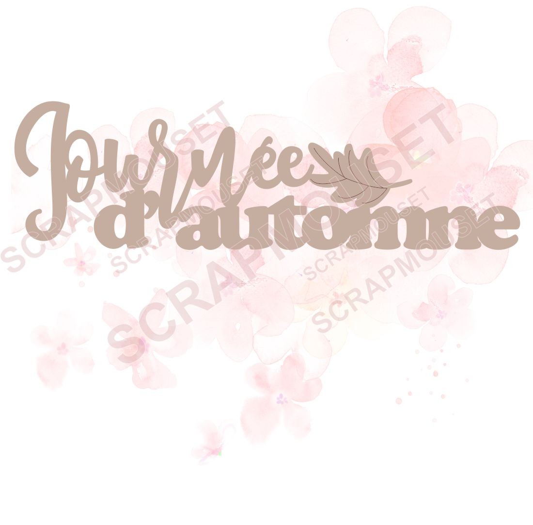Mot Journée d'automne en carton bois SCRAPMOUSET