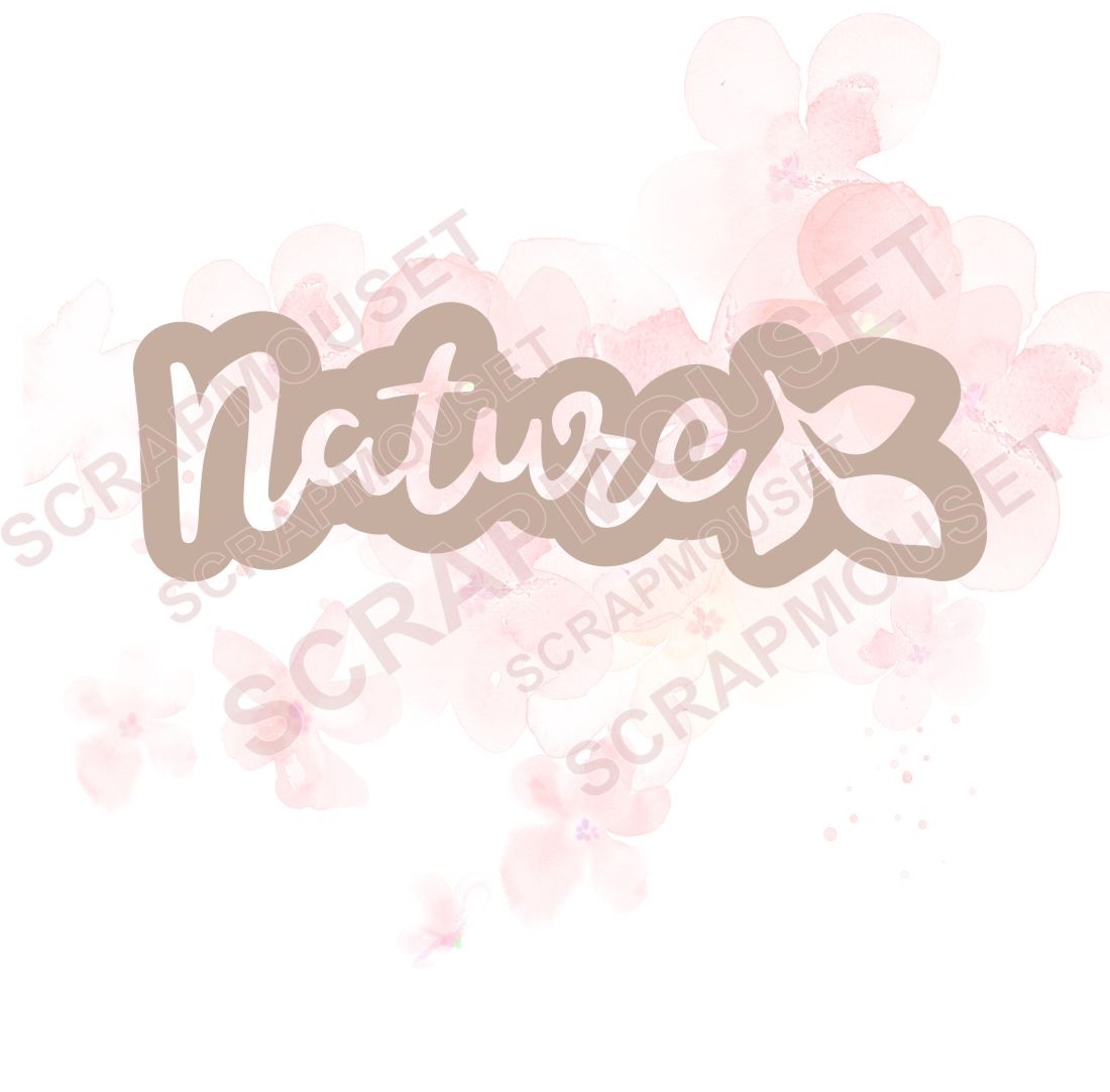 Mot Nature et feuillages nouveau design en carton bois SCRAPMOUSET