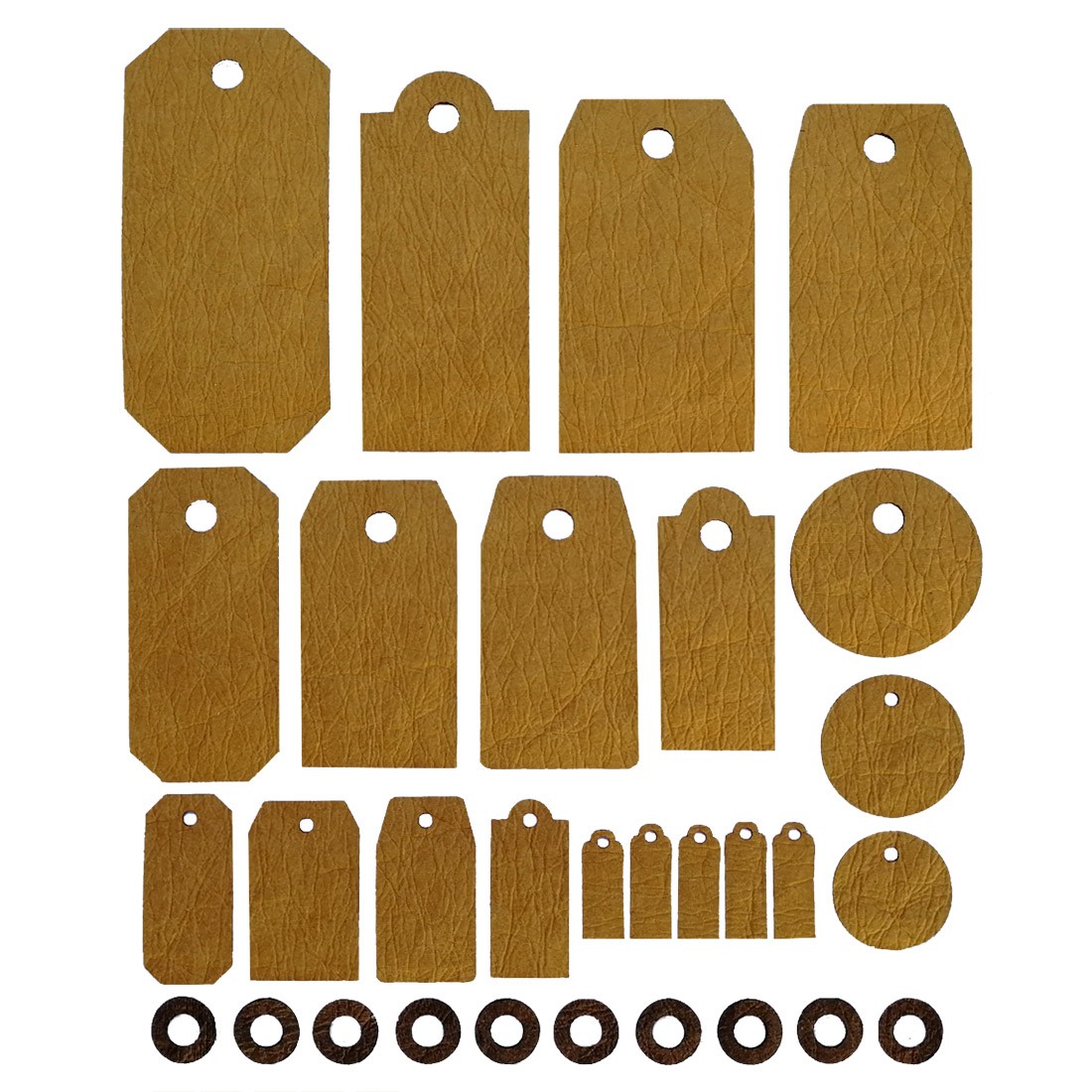 Lot de 20 tags Junk Journal aspect cuir SCRAPMOUSET