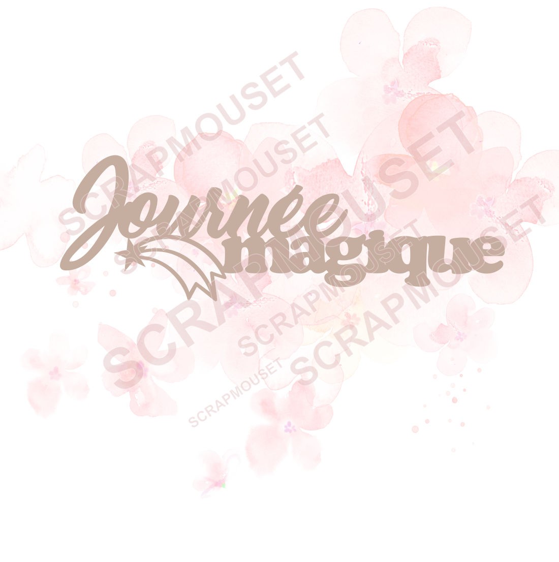 Mot Journée magique avec étoile filante en carton bois SCRAPMOUSET