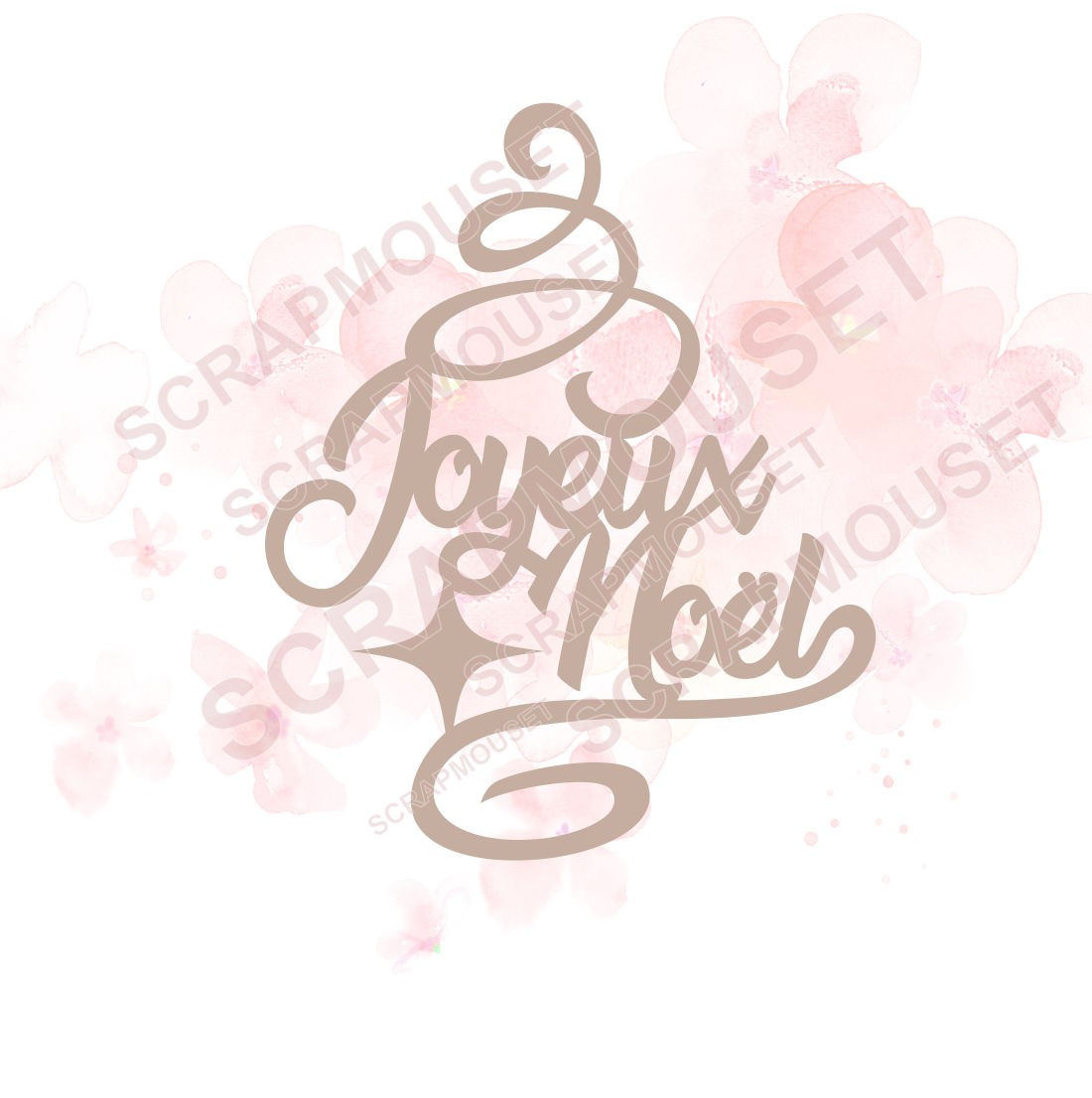 Mot Joyeux Noël en forme de sapin à spirales en carton bois SCRAPMOUSET