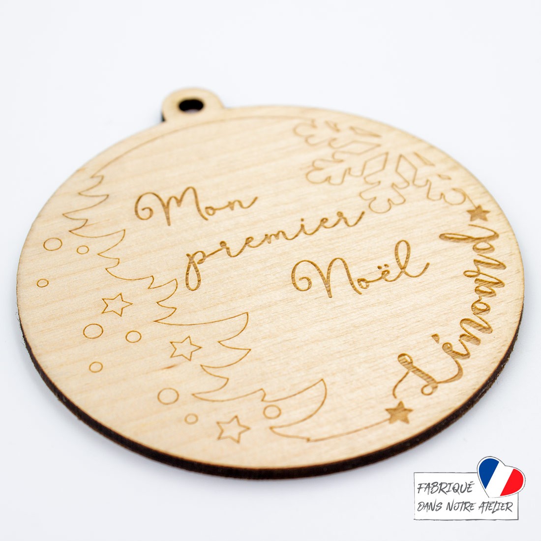 Boule de Noël personnalisée mon premier Noël en bois SCRAPMOUSET