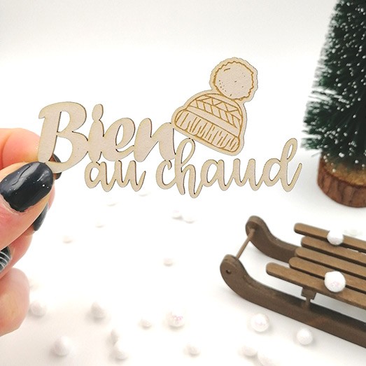 Mot Bien au chaud avec bonnet SCRAPMOUSET