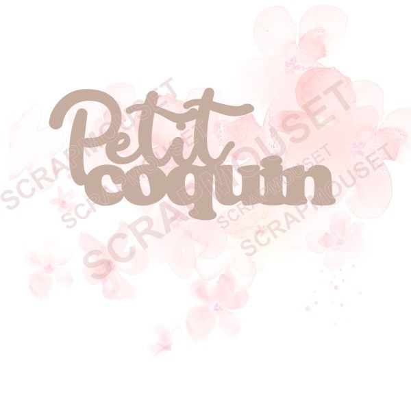 Mot Petit coquin en carton bois SCRAPMOUSET