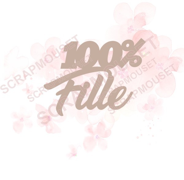 Mot 100% fille en carton bois SCRAPMOUSET