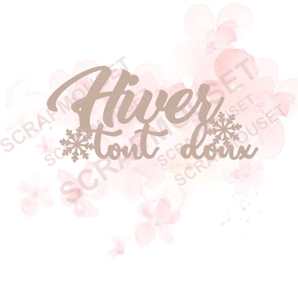Mot Hiver tout doux en carton bois SCRAPMOUSET