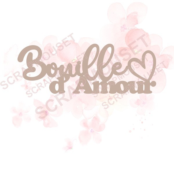 Mot bouille d'amour en carton bois SCRAPMOUSET