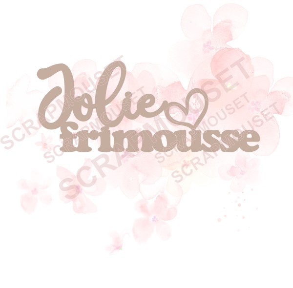 Mot Jolie frimousse avec petit coeur en carton bois SCRAPMOUSET