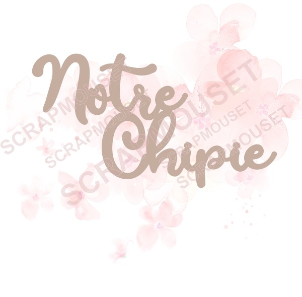 Mot Notre chipie en carton bois SCRAPMOUSET