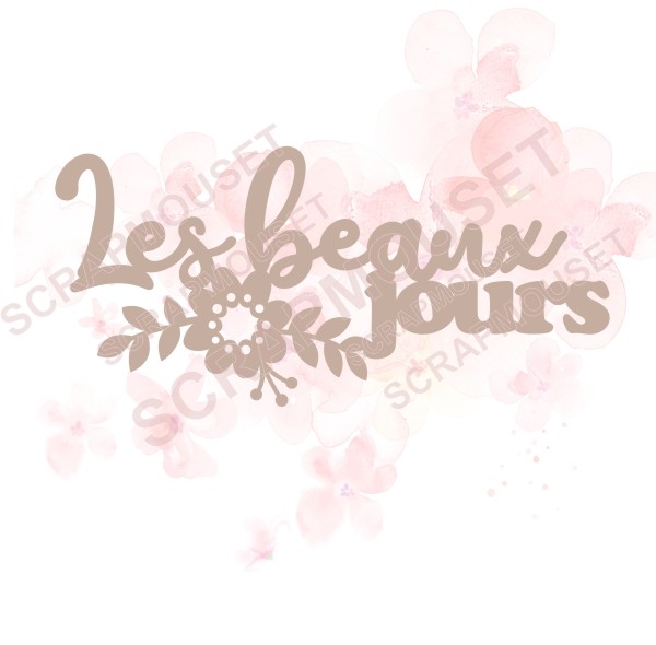 Mot Les beaux jours en carton bois SCRAPMOUSET