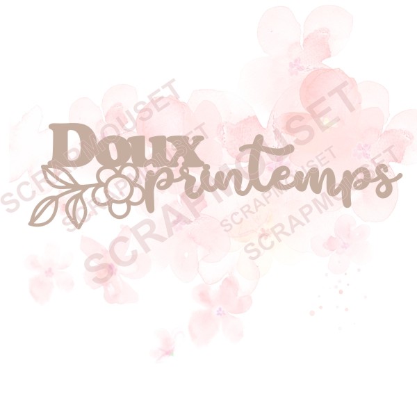Mot Doux printemps en carton bois SCRAPMOUSET