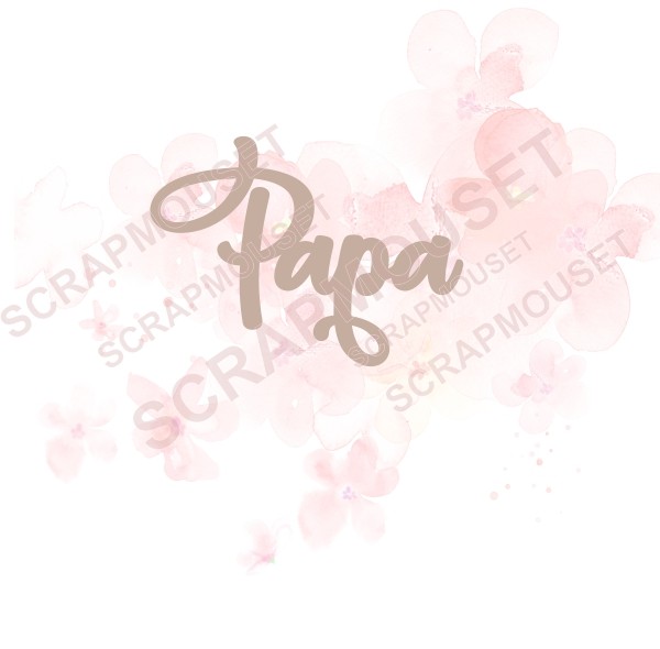 Mot Papa en carton bois SCRAPMOUSET