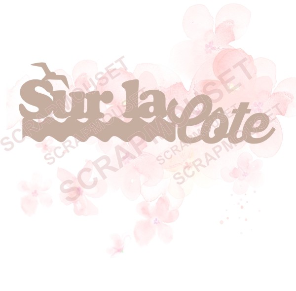 Mot Sur la côte en carton bois SCRAPMOUSET