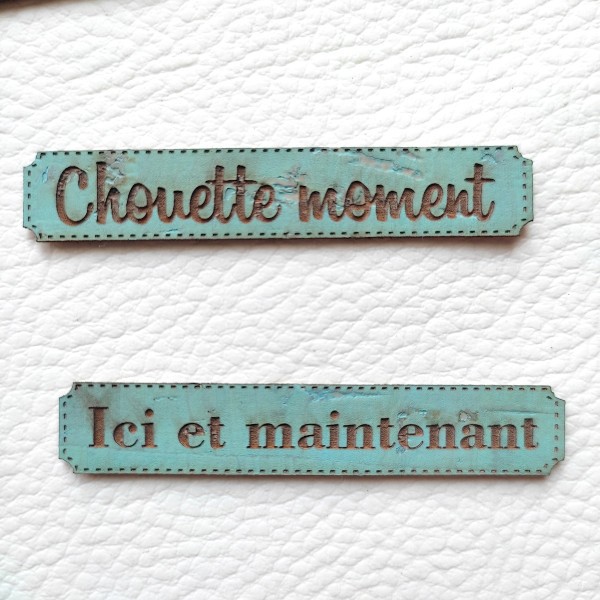 Lot 6 étiquettes thème Moments en liège de couleur bleu océan SCRAPMOUSET