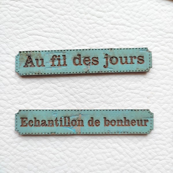 Lot 6 étiquettes thème Moments en liège de couleur bleu océan SCRAPMOUSET