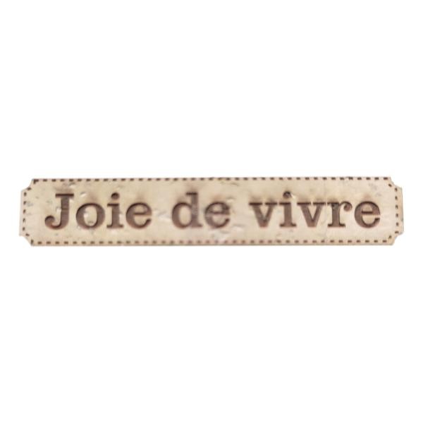 Étiquette gravée Joie de vivre en liège différents coloris au choix SCRAPMOUSET