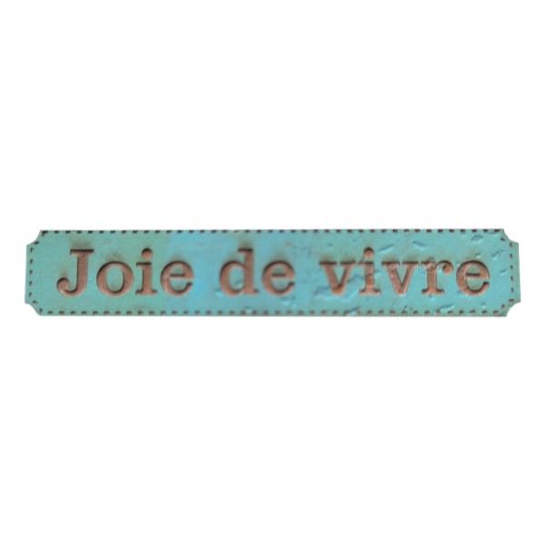 Étiquette gravée Joie de vivre en liège différents coloris au choix SCRAPMOUSET