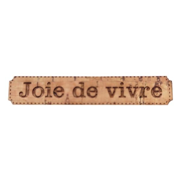 Étiquette gravée Joie de vivre en liège différents coloris au choix SCRAPMOUSET