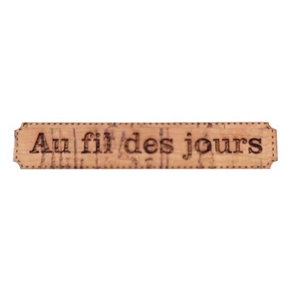 Étiquette gravée Au fil des jours en liège différents coloris au choix SCRAPMOUSET