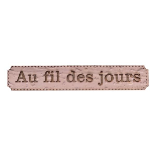 Étiquette gravée Au fil des jours en liège différents coloris au choix SCRAPMOUSET