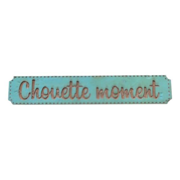 Etiquette gravée Chouette moment en liège différents coloris au choix SCRAPMOUSET
