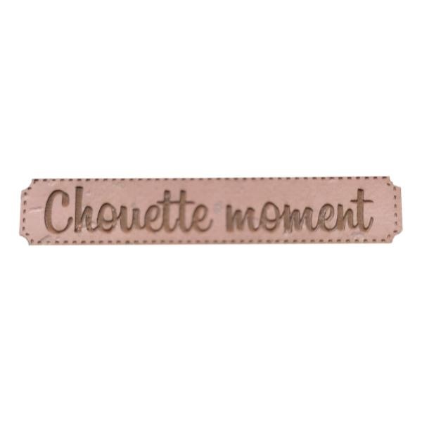 Etiquette gravée Chouette moment en liège différents coloris au choix SCRAPMOUSET