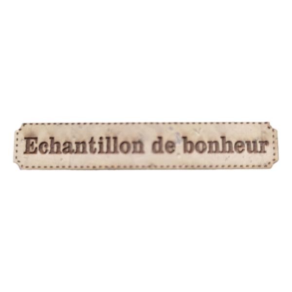 Etiquette gravée Echantillon de bonheur en liège différents coloris au choix SCRAPMOUSET