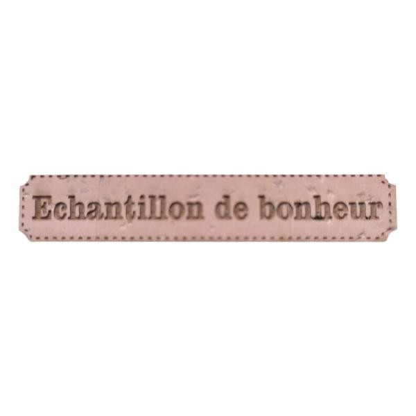 Etiquette gravée Echantillon de bonheur en liège différents coloris au choix SCRAPMOUSET