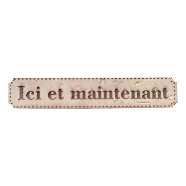 Étiquette gravée Ici et maintenant en liège différents coloris au choix SCRAPMOUSET
