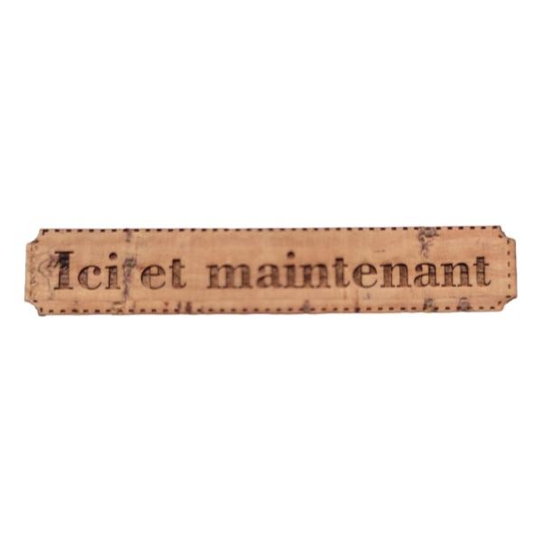 Étiquette gravée Ici et maintenant en liège différents coloris au choix SCRAPMOUSET
