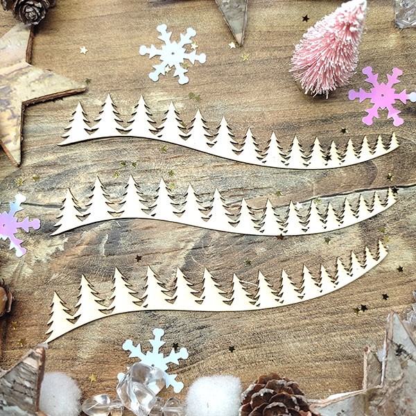 Bordures forêt de sapins en carton bois SCRAPMOUSET