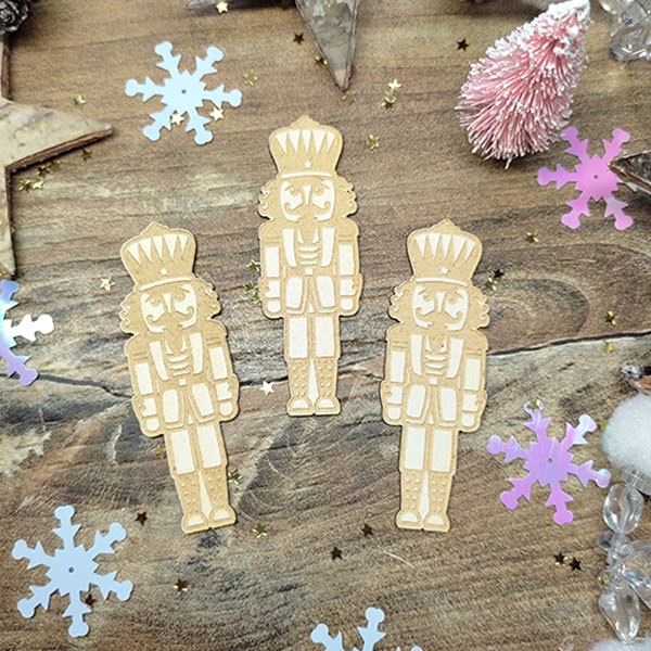 Lot de 3 Personnages Casse-noisette en carton bois SCRAPMOUSET