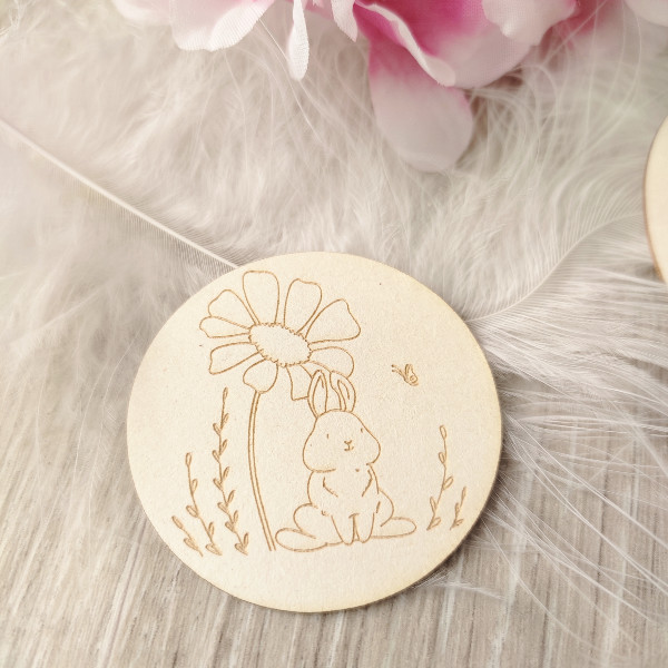 Lot 3 chipboards lapins de Printemps en carton bois SCRAPMOUSET