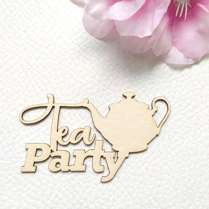 Mot Tea party en carton bois SCRAPMOUSET
