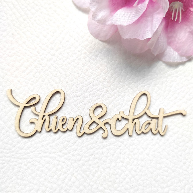 Mot Chien & chat en carton bois SCRAPMOUSET