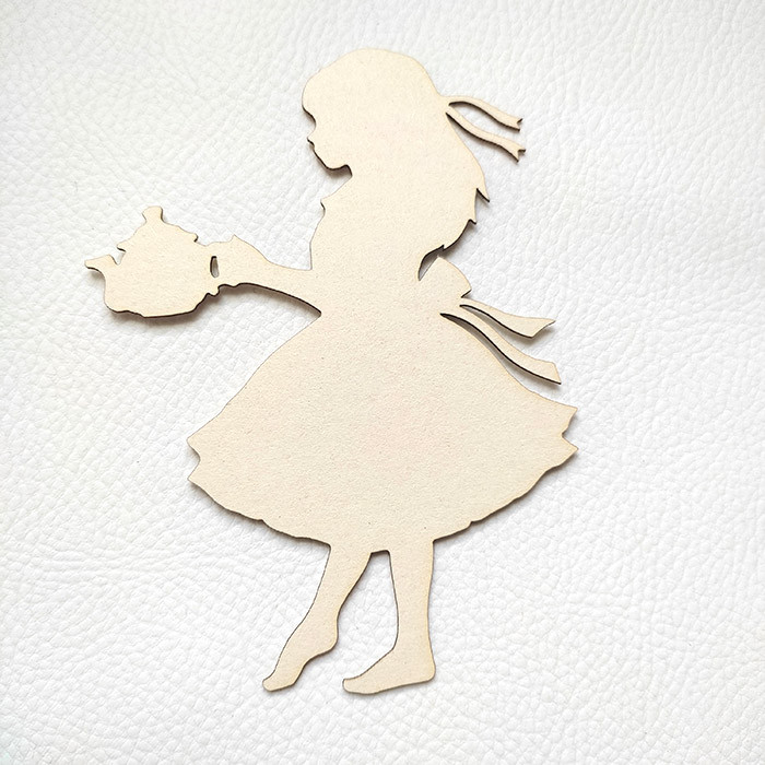 Lot de 3 silhouettes thème Alice au pays des merveilles en carton bois SCRAPMOUSET