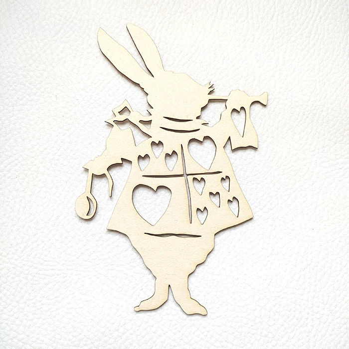 Lot de 3 silhouettes thème Alice au pays des merveilles en carton bois SCRAPMOUSET