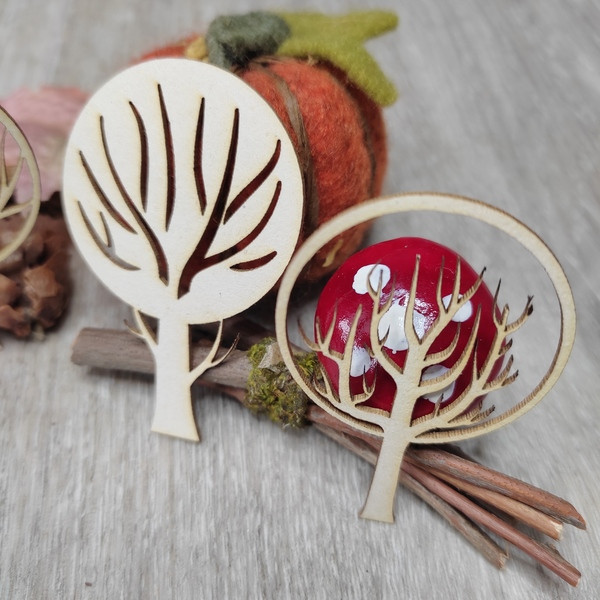 Lot 4 arbres d'automne en carton bois SCRAPMOUSET