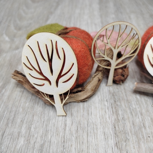 Lot 4 arbres d'automne en carton bois SCRAPMOUSET
