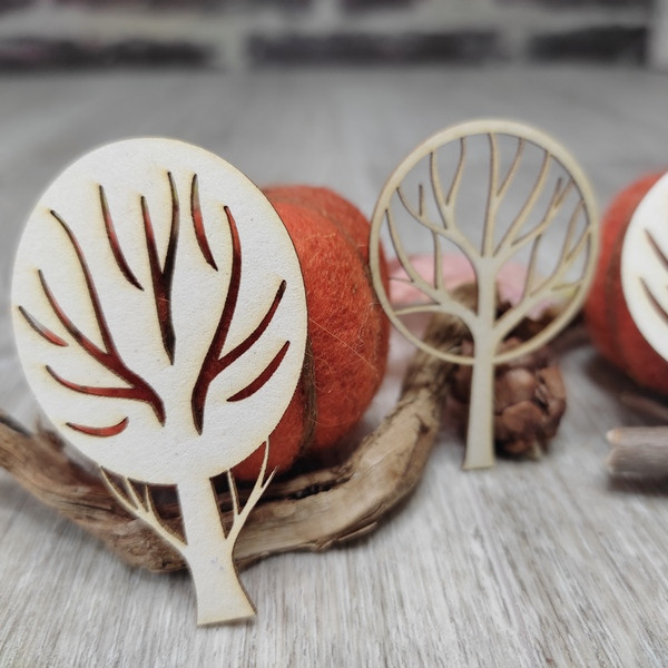 Lot 4 arbres d'automne en carton bois SCRAPMOUSET