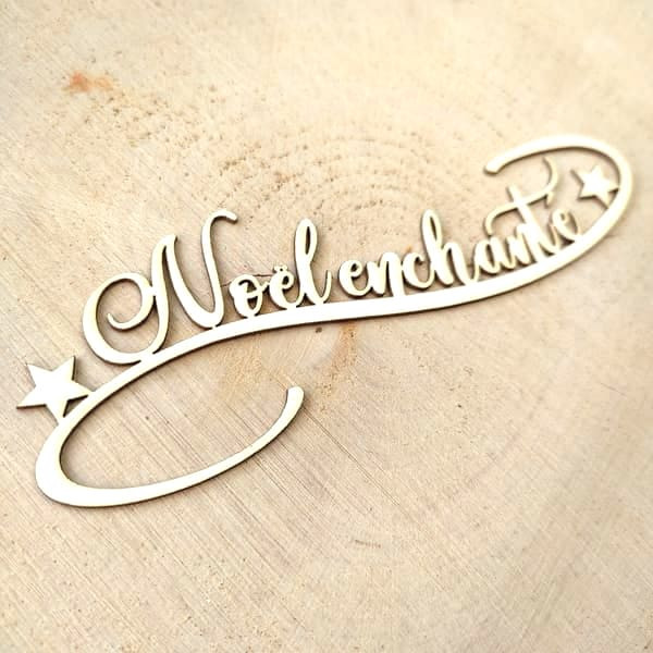 Mot Noël enchanté en carton bois SCRAPMOUSET