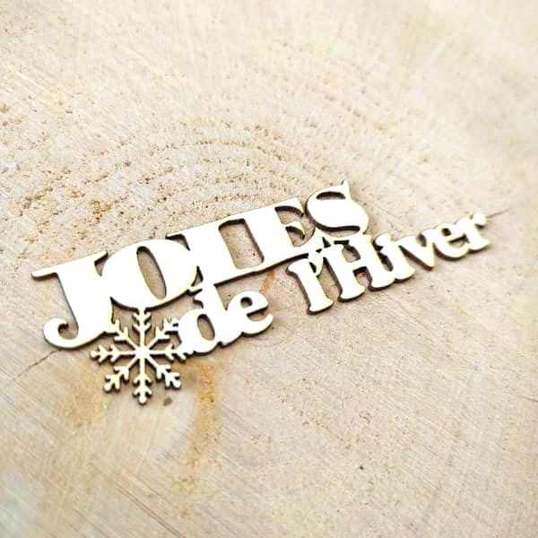 Mot Joies de l'hiver en carton bois SCRAPMOUSET