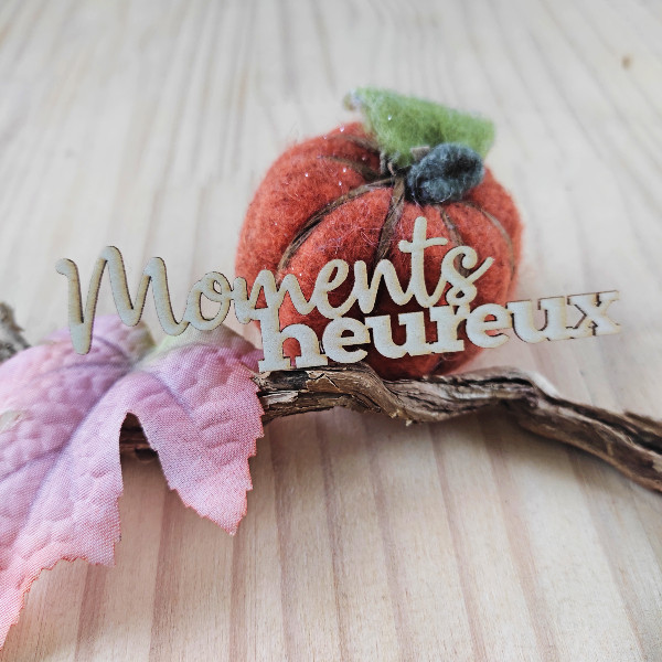 Mot Moments heureux en carton bois SCRAPMOUSET