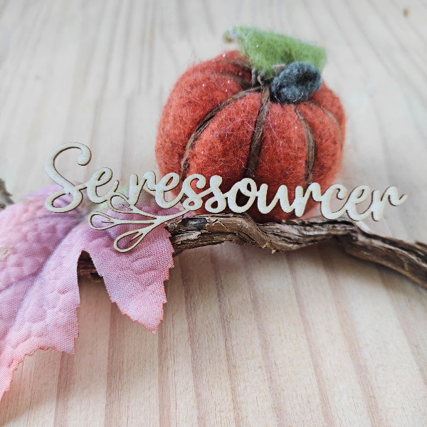 Mot Se ressourcer en carton bois SCRAPMOUSET
