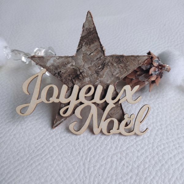 Mot Joyeux Noël en carton bois SCRAPMOUSET