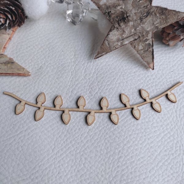 Lot 2 guirlandes ampoules en carton bois SCRAPMOUSET