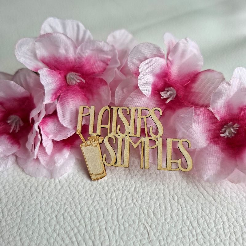 Mot Plaisirs simples en carton bois SCRAPMOUSET